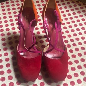 Kate Spade Tricolor Suede Heels